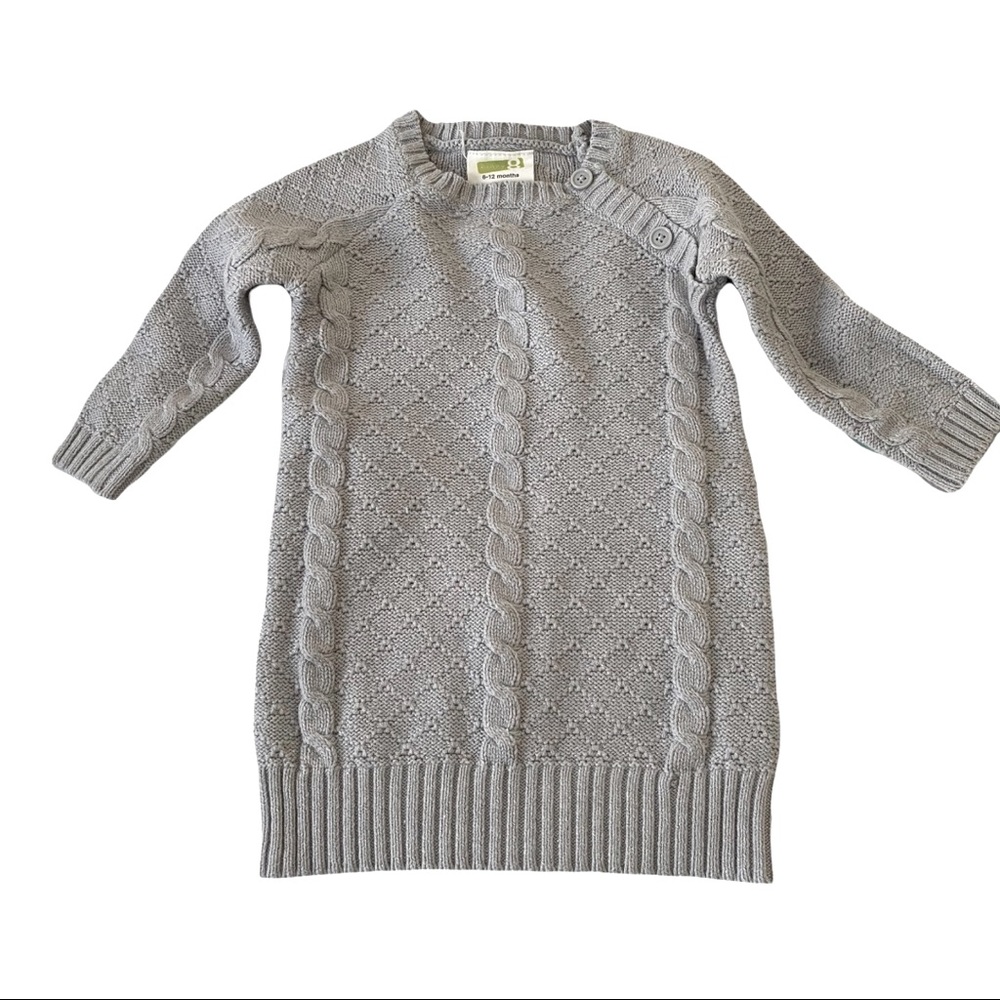 Crazy 8 Baby Girl Cable Knit Sweater Dress Gray size 6-12 months